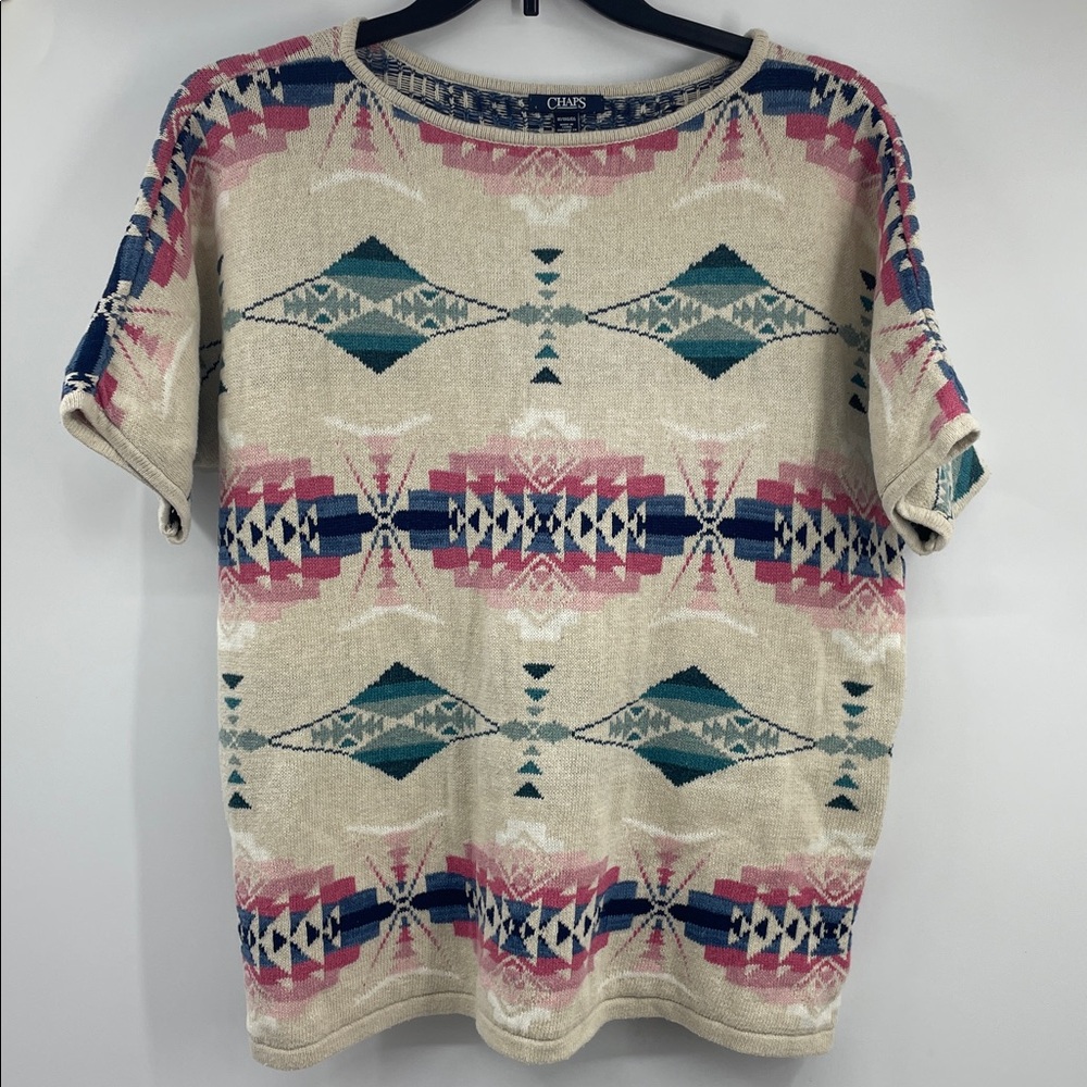 Chaps Aztec Southwestern Knit Dolman Sleeve Sweater Size 1X